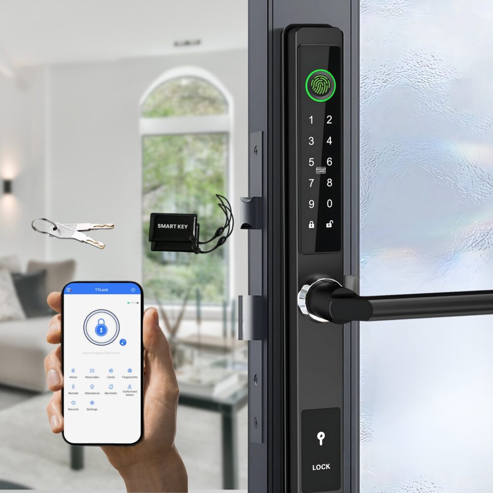 Altix smart door lock with fingerprint access in Dubai home Bluetooth smartphone access