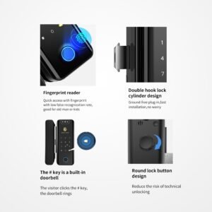 Altix GX Pro Glass Door Automated Lock Fingerprint, 3D Face Recognition, FaceID, Key