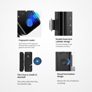 Altix GX Pro Glass Door Automated Lock Fingerprint, 3D Face Recognition, FaceID, Key