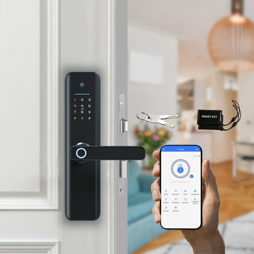 Altix smart door lock with fingerprint access in Dubai home Bluetooth smartphone access