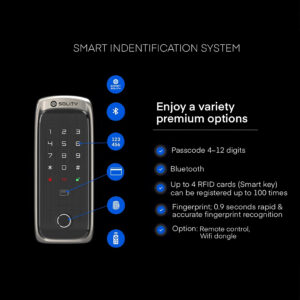 Premium Korean Made Solity smart door lock with Wi-Fi and fingerprint access in Dubai home