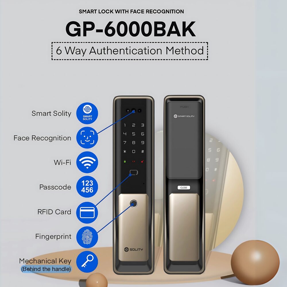 Premium Korean Made Solity smart door lock with Wi-Fi and fingerprint access in Dubai home