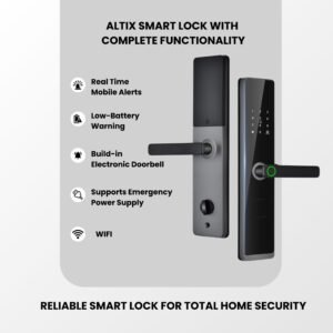 Altix smart door lock with fingerprint access in Dubai home Bluetooth smartphone access