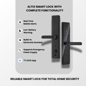 Altix smart door lock with fingerprint access in Dubai home Bluetooth smartphone access