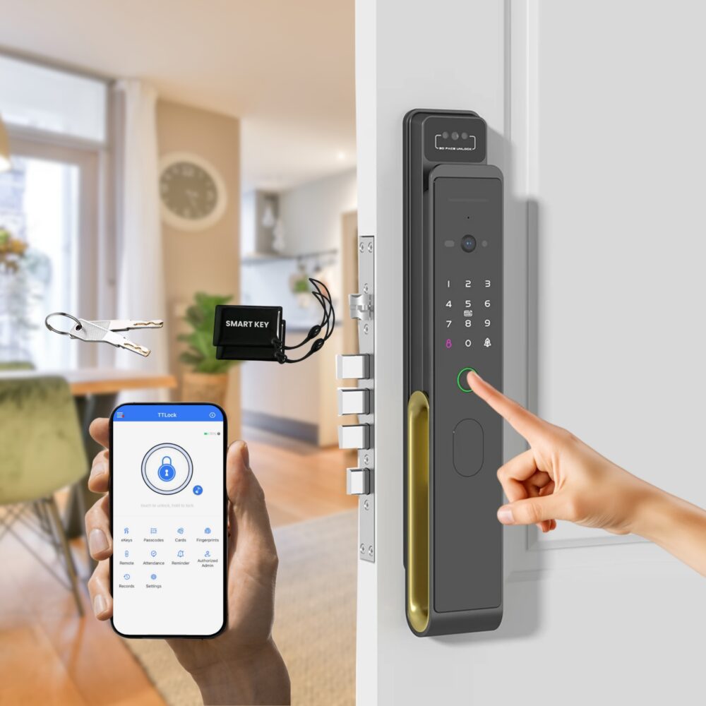 Altix smart door lock with fingerprint access in Dubai home Bluetooth smartphone access