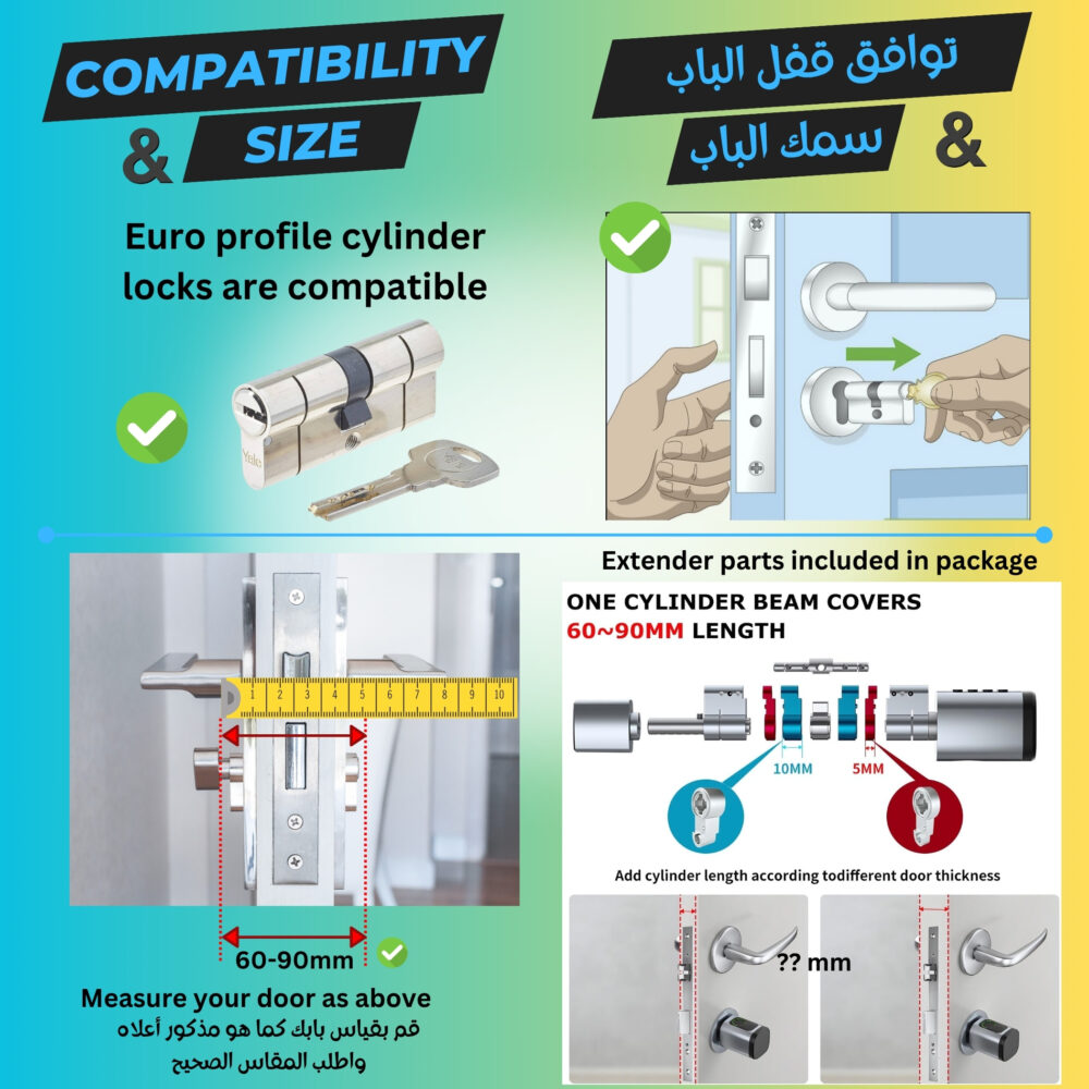Altix CL1X Bluetooth smart lock cylinder for home office rooms apartments in dubai, abu Dhabi, Sharjah and the UAE. KSA Saudi Arabia, jeddah, riyadh