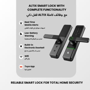 Altix R5 WiFi smart lock for home office rooms apartments condos condominimum in dubai, abu Dhabi, Sharjah and the UAE. KSA Saudi Arabia, jeddah, riyadh