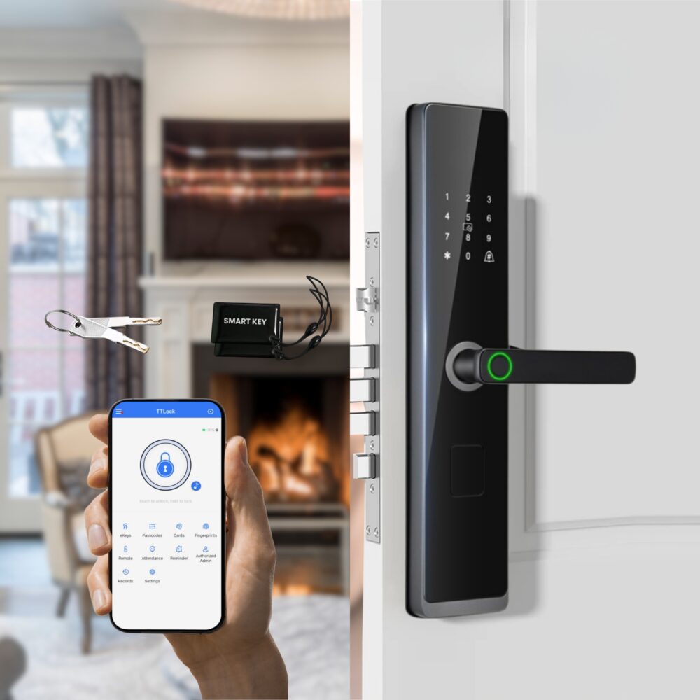Altix smart door lock with fingerprint access in Dubai home Bluetooth smartphone access