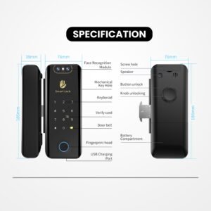 Altix GX Pro Glass Door Automated Lock Fingerprint, 3D Face Recognition, FaceID, Key