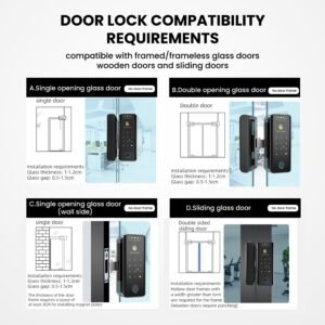 Altix GX Pro Glass Door Automated Lock Fingerprint, 3D Face Recognition, FaceID, Key