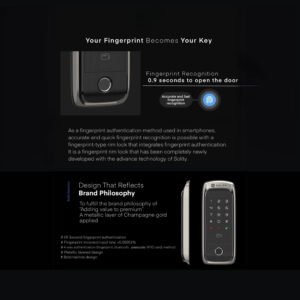Premium Korean Made Solity smart door lock with Wi-Fi and fingerprint access in Dubai home