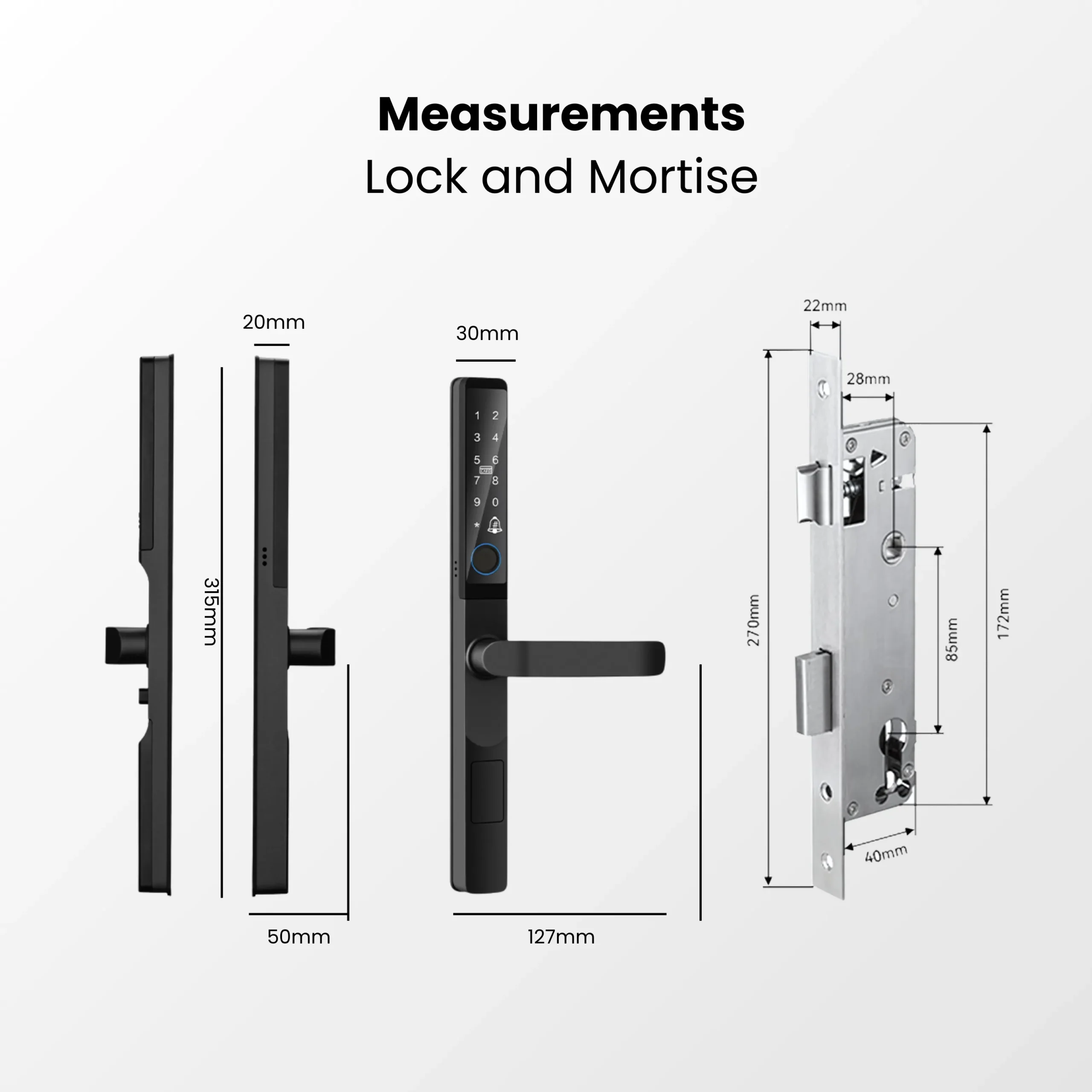 Smart lock with mortise
