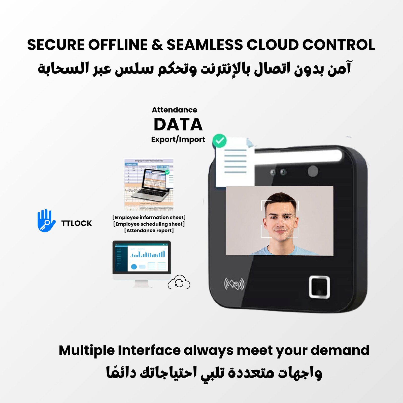 Altix Smart Attendance Door Lock with Face Recognition & Fingerprint – TTLock lock App Control, Time Attendance Tracking, Password & RFID Access, Office Staff Attendance System - Image 5